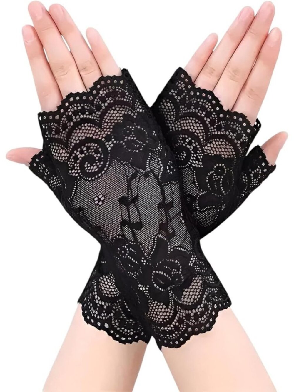 Women's Designer Arm Warmers Fingerless Gloves Y2K Gothic Cosplay Sleeves